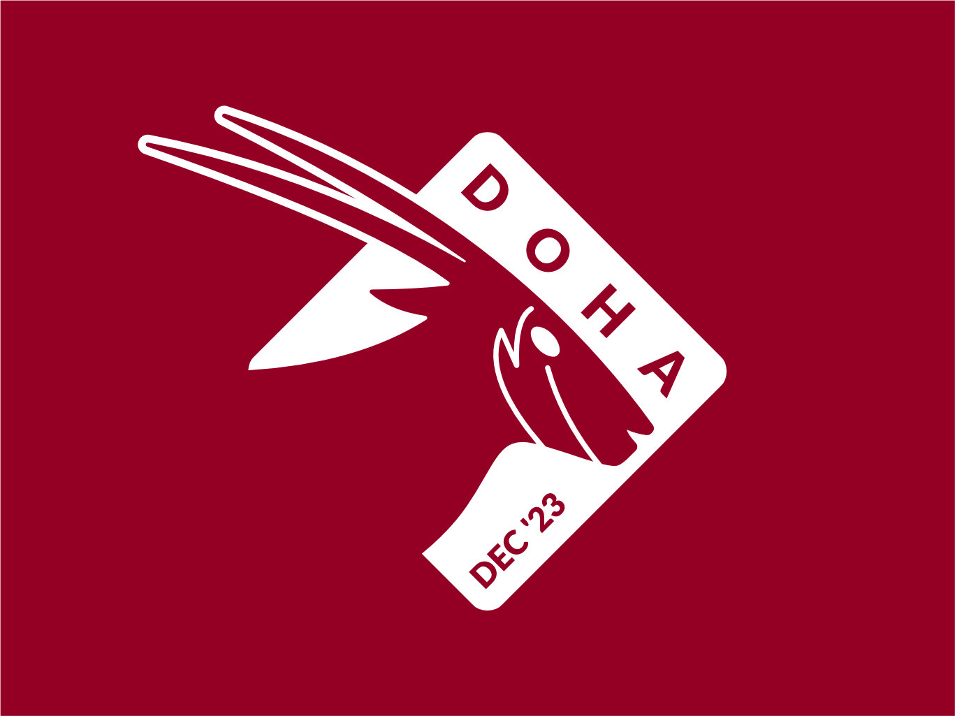 Passport style stamp for Doha
