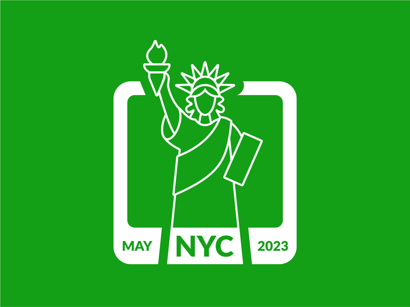 Passport style stamp for New York City