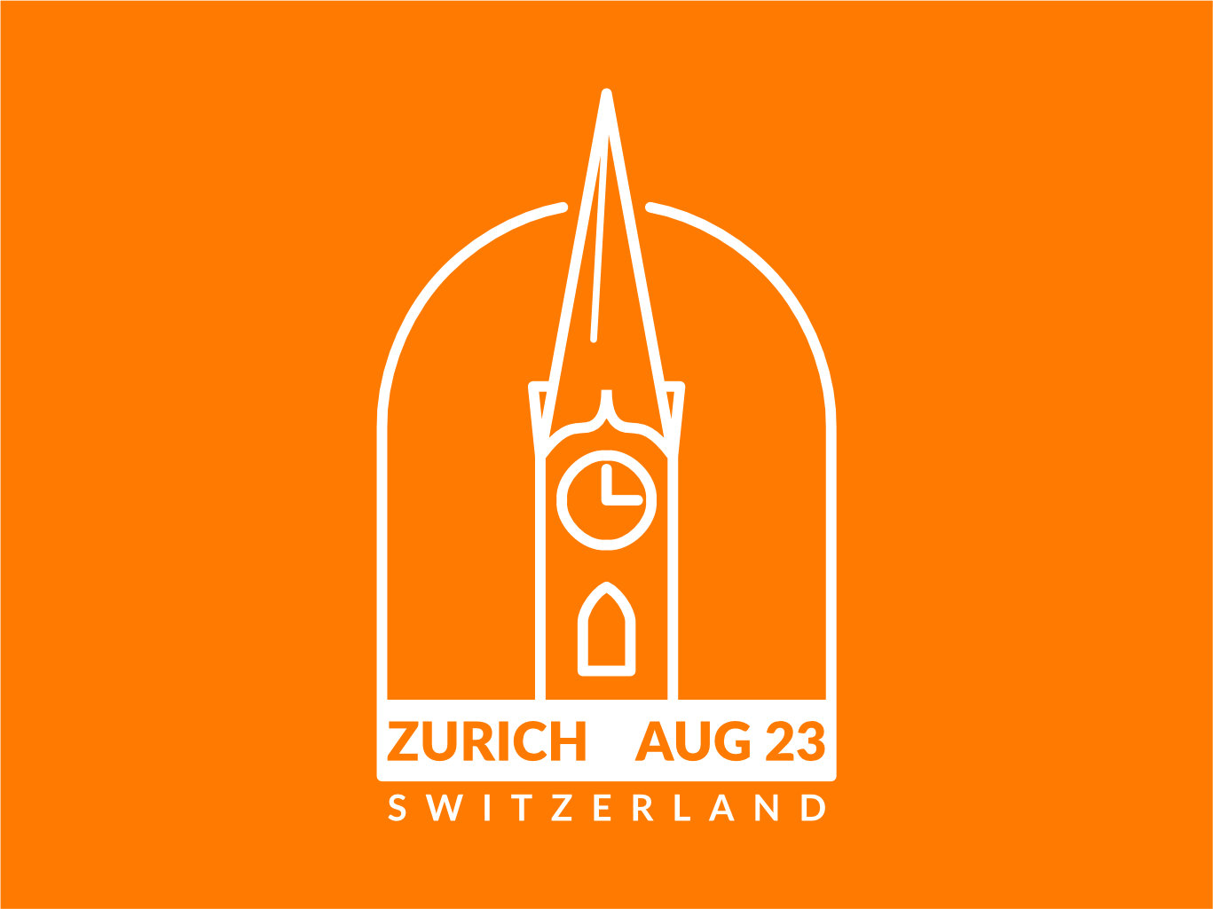 Passport style stamp for Zurich